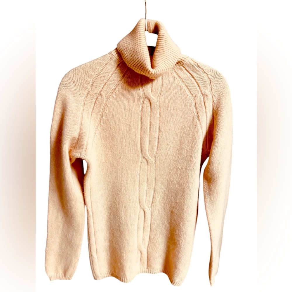 Moncler Sweater Turtleneck Peach Wool Cashmere Blend Medium Sample - Picture 4 of 13